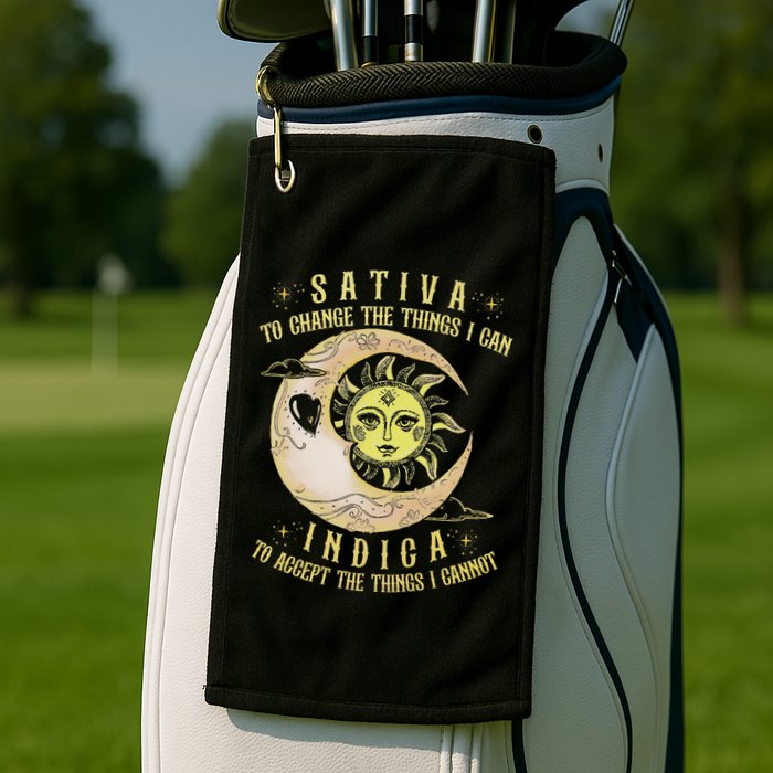 Sativa To Change The Things I Can Indica Accept The Things Golf Towel