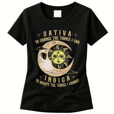 Sativa To Change The Things I Can Indica Accept The Things Womens T-Shirt