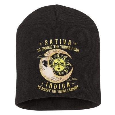 Sativa To Change The Things I Can Indica Accept The Things Short Acrylic Beanie