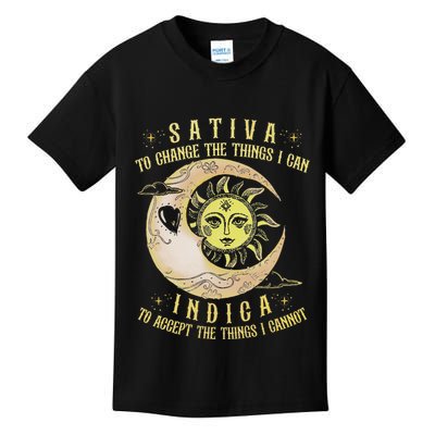 Sativa To Change The Things I Can Indica Accept The Things Kids T-Shirt