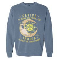 Sativa To Change The Things I Can Indica Accept The Things Garment-Dyed Sweatshirt