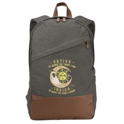 Sativa To Change The Things I Can Indica Accept The Things Cotton Canvas Backpack