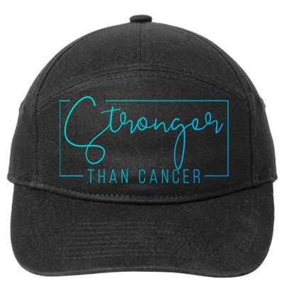Stronger Than Cancer Pink Ribbon Breast Cancer Awareness Gift 7-Panel Snapback Hat