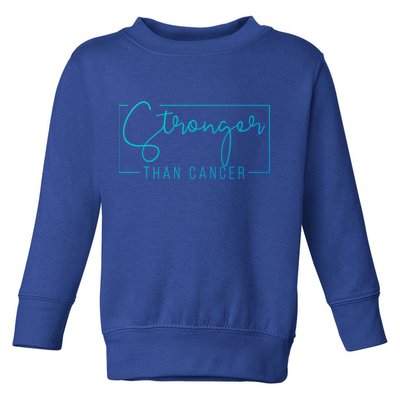 Stronger Than Cancer Pink Ribbon Breast Cancer Awareness Gift Toddler Sweatshirt