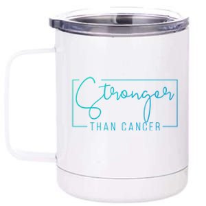 Stronger Than Cancer Pink Ribbon Breast Cancer Awareness Gift 12 oz Stainless Steel Tumbler Cup