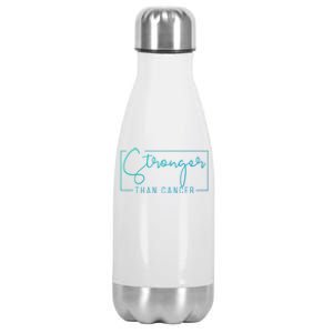 Stronger Than Cancer Pink Ribbon Breast Cancer Awareness Gift Stainless Steel Insulated Water Bottle