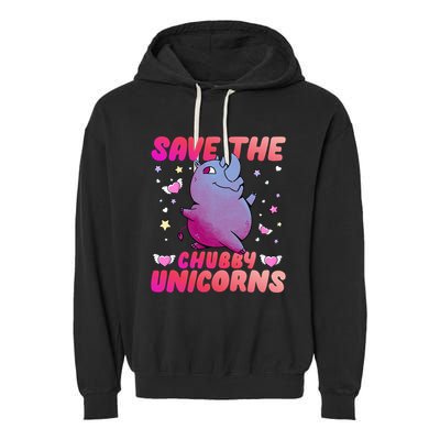 Save The Chubby Unicorn Gift Garment-Dyed Fleece Hoodie