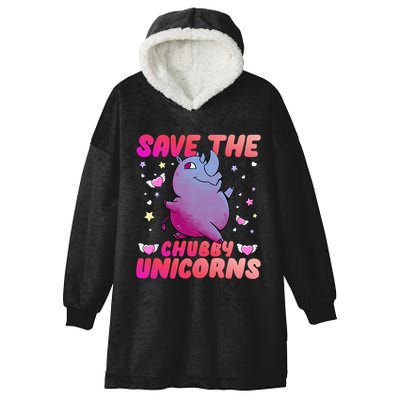 Save The Chubby Unicorn Gift Hooded Wearable Blanket