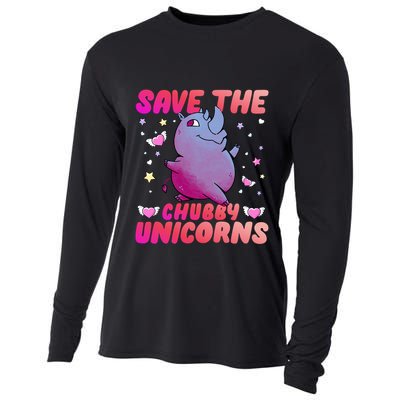 Save The Chubby Unicorn Gift Cooling Performance Long Sleeve Crew