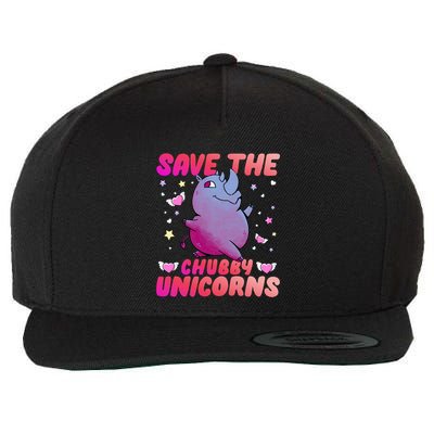 Save The Chubby Unicorn Gift Wool Snapback Cap