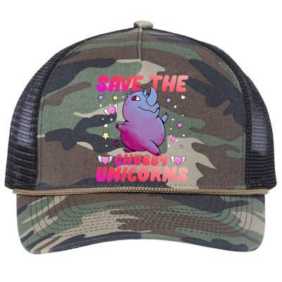 Save The Chubby Unicorn Gift Retro Rope Trucker Hat Cap