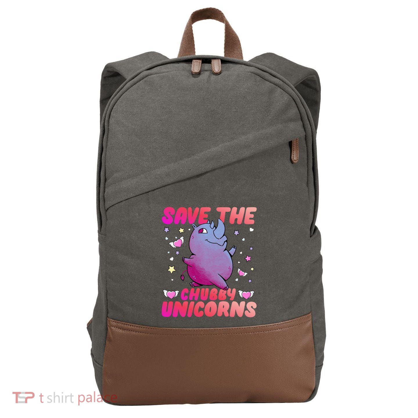 Save The Chubby Unicorn Gift Cotton Canvas Backpack