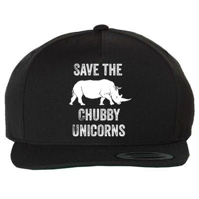 Save The Chubby Unicorns Cool Gift Funny Rhino Gift Wool Snapback Cap