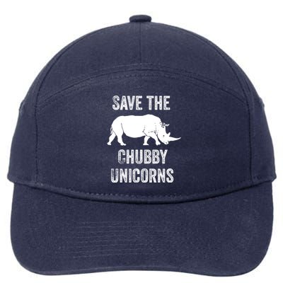 Save The Chubby Unicorns Cool Gift Funny Rhino Gift 7-Panel Snapback Hat