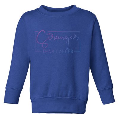 Stronger Than Cancer Pink Ribbon Breast Cancer Awareness Gift Toddler Sweatshirt