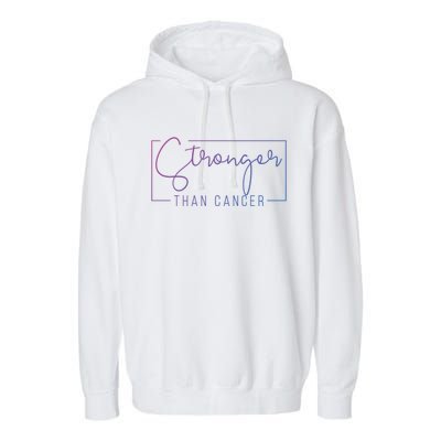 Stronger Than Cancer Pink Ribbon Breast Cancer Awareness Gift Garment-Dyed Fleece Hoodie