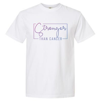 Stronger Than Cancer Pink Ribbon Breast Cancer Awareness Gift Garment-Dyed Heavyweight T-Shirt