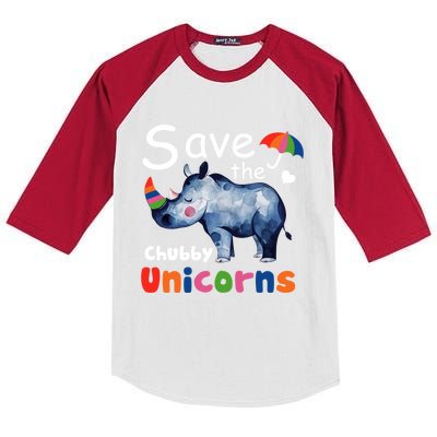 Save The Chubby Unicorns Gift Meaningful Gift Kids Colorblock Raglan Jersey