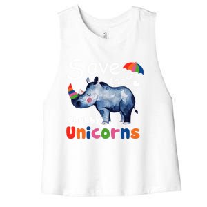 Save The Chubby Unicorns Gift Meaningful Gift Women's Racerback Cropped Tank