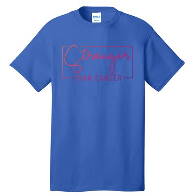 Stronger Than Cancer Pink Ribbon Breast Cancer Awareness Gift Tall T-Shirt