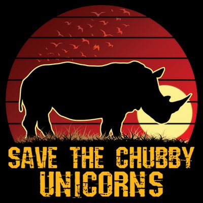 Save The Chubby Unicorns African Sunset Rhino T-Shirt