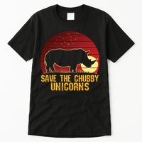 Save The Chubby Unicorns African Sunset Rhino Tall T-Shirt