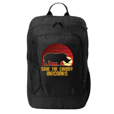 Save The Chubby Unicorns African Sunset Rhino City Backpack