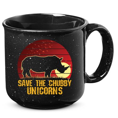 Save The Chubby Unicorns African Sunset Rhino 15oz Campfire Ceramic Mug