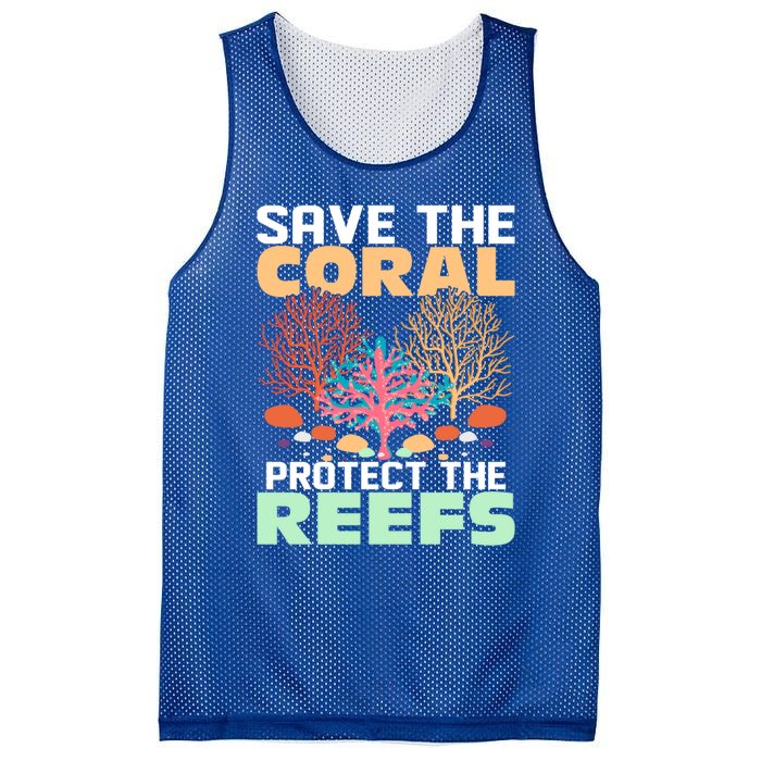 Save The Coral Protect The Reefs Scientist Marine Biology Gift Mesh Reversible Basketball Jersey Tank