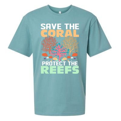 Save The Coral Protect The Reefs Scientist Marine Biology Gift Sueded Cloud Jersey T-Shirt