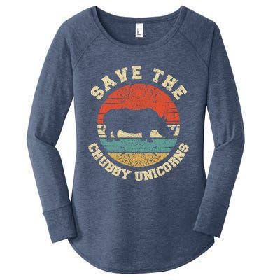 Save The Chubby Unicorns Gift Women's Perfect Tri Tunic Long Sleeve Shirt