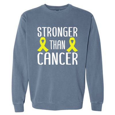 Stronger Than Cancer Sarcoma Cone Bladder Yellow Ribbon Gift Great Gift Garment-Dyed Sweatshirt