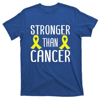 Stronger Than Cancer Sarcoma Cone Bladder Yellow Ribbon Gift Great Gift T-Shirt