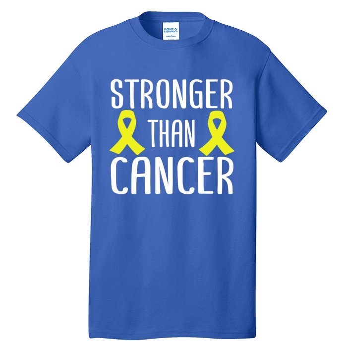 Stronger Than Cancer Sarcoma Cone Bladder Yellow Ribbon Gift Great Gift Tall T-Shirt