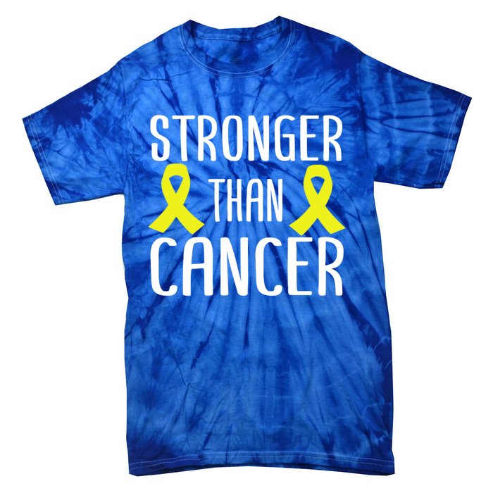 Stronger Than Cancer Sarcoma Cone Bladder Yellow Ribbon Gift Great Gift Tie-Dye T-Shirt