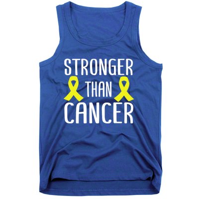 Stronger Than Cancer Sarcoma Cone Bladder Yellow Ribbon Gift Great Gift Tank Top