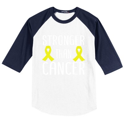 Stronger Than Cancer Sarcoma Cone Bladder Yellow Ribbon Gift Great Gift Baseball Sleeve Shirt