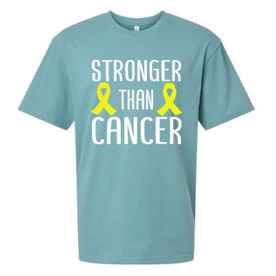 Stronger Than Cancer Sarcoma Cone Bladder Yellow Ribbon Gift Great Gift Sueded Cloud Jersey T-Shirt