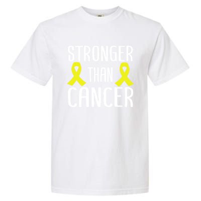 Stronger Than Cancer Sarcoma Cone Bladder Yellow Ribbon Gift Great Gift Garment-Dyed Heavyweight T-Shirt