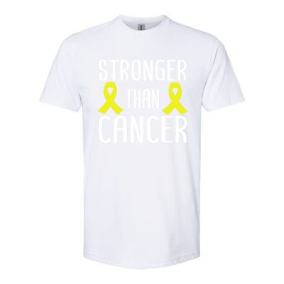 Stronger Than Cancer Sarcoma Cone Bladder Yellow Ribbon Gift Great Gift Softstyle CVC T-Shirt