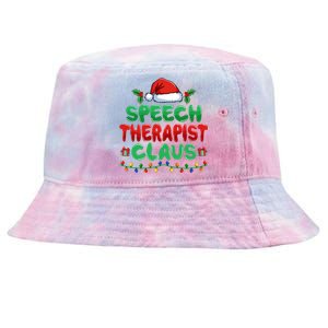 Speech Therapist Claus Xmas Slp Speech Therapy Christmas Gift Tie-Dyed Bucket Hat