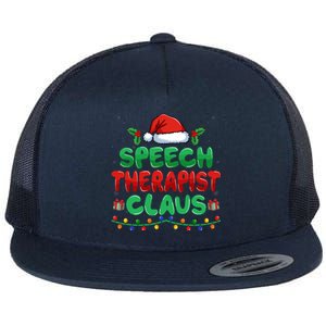 Speech Therapist Claus Xmas Slp Speech Therapy Christmas Gift Flat Bill Trucker Hat