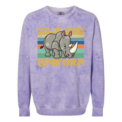 Save The Chubby Unicorn Great Gift Colorblast Crewneck Sweatshirt