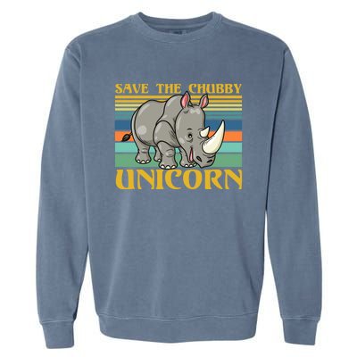 Save The Chubby Unicorn Great Gift Garment-Dyed Sweatshirt