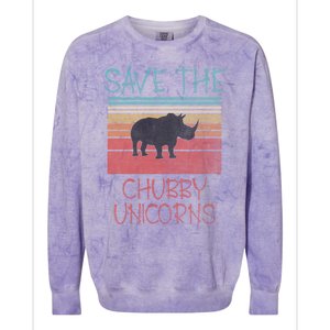 Save The Chubby Unicorns Meaningful Gift Colorblast Crewneck Sweatshirt