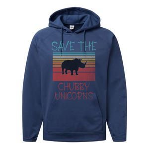 Save The Chubby Unicorns Meaningful Gift Performance Fleece Hoodie