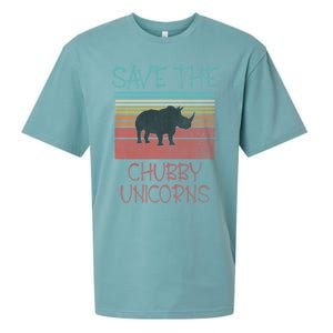 Save The Chubby Unicorns Meaningful Gift Sueded Cloud Jersey T-Shirt