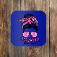 Stronger Than Cancer Gift Breast Cancer Awareness Support Gift Coaster