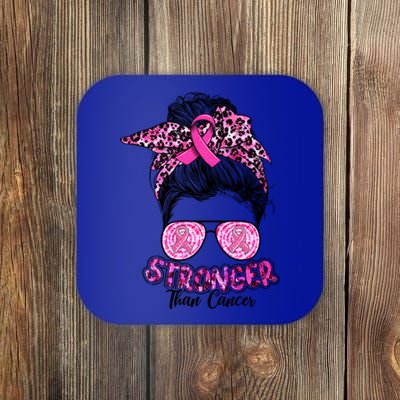 Stronger Than Cancer Gift Breast Cancer Awareness Support Gift Coaster