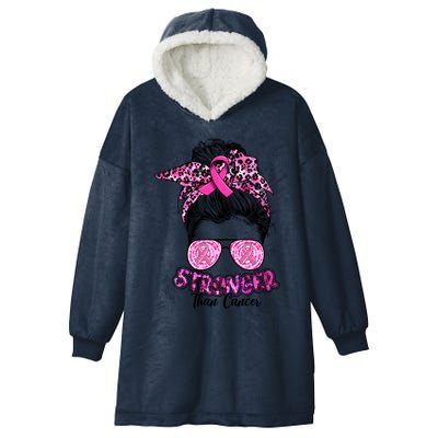 Stronger Than Cancer Gift Breast Cancer Awareness Support Gift Hooded Wearable Blanket